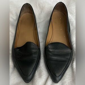 Everlane Black Leather Pointed-Toe Flats